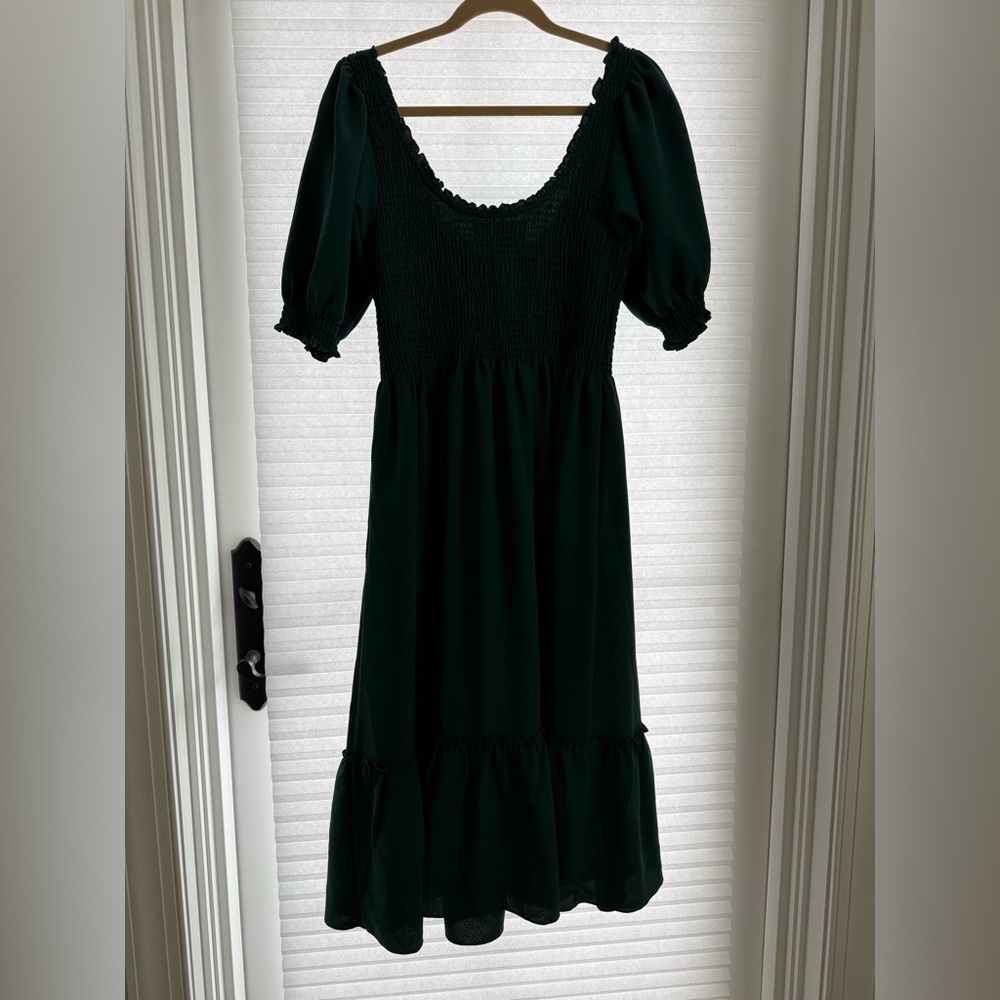 Hill House Home The Louisa Crepe Nap Dress Botanical Green